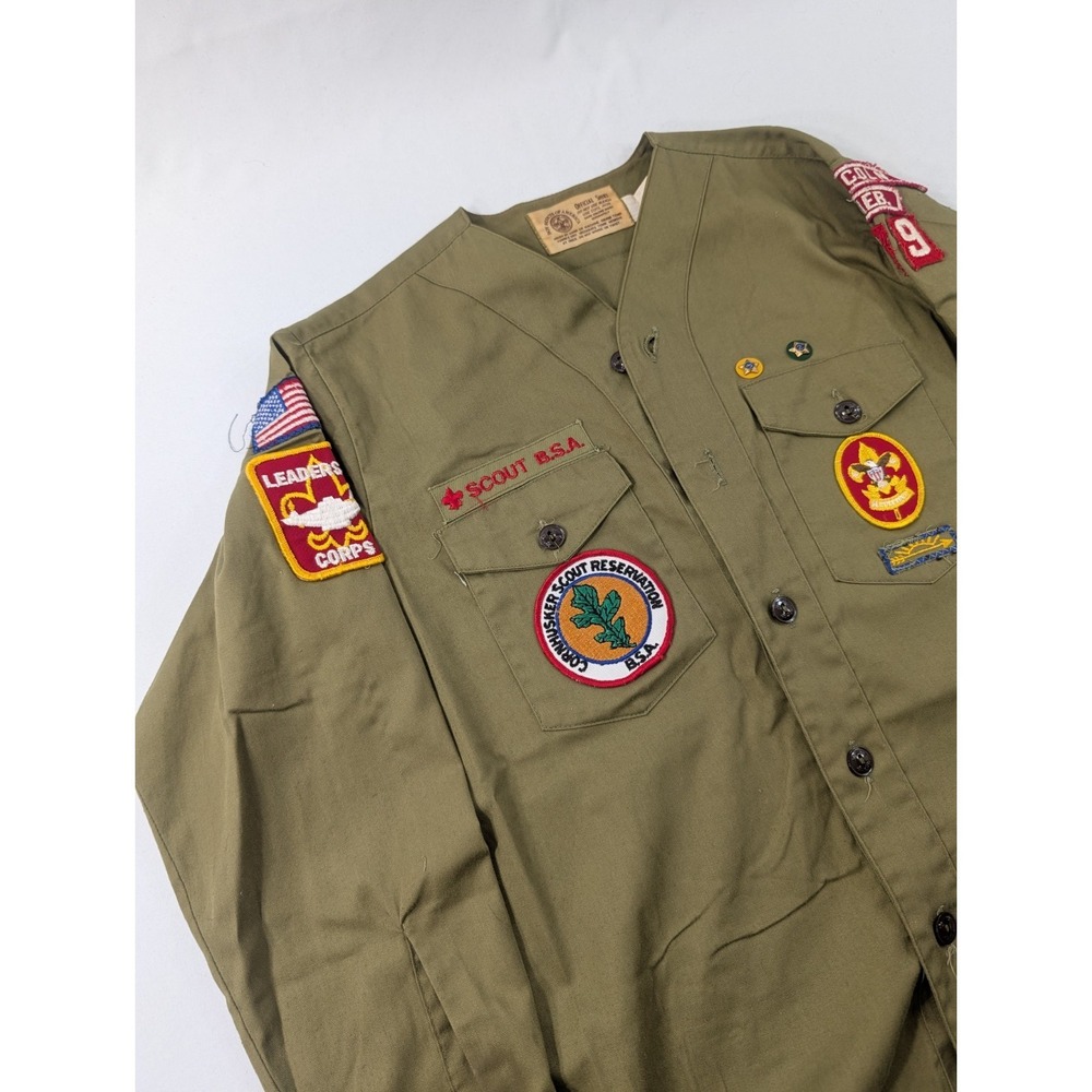 Vintage Boy Scouts of America Youth Large Uniform Shirt USA Made‎ Long Sleeve - Picture 2 of 10